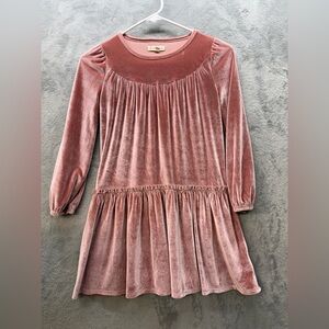 Tucker + Tate Velvet Blush Dress Size 7 Soft Dainty Long Sleeve